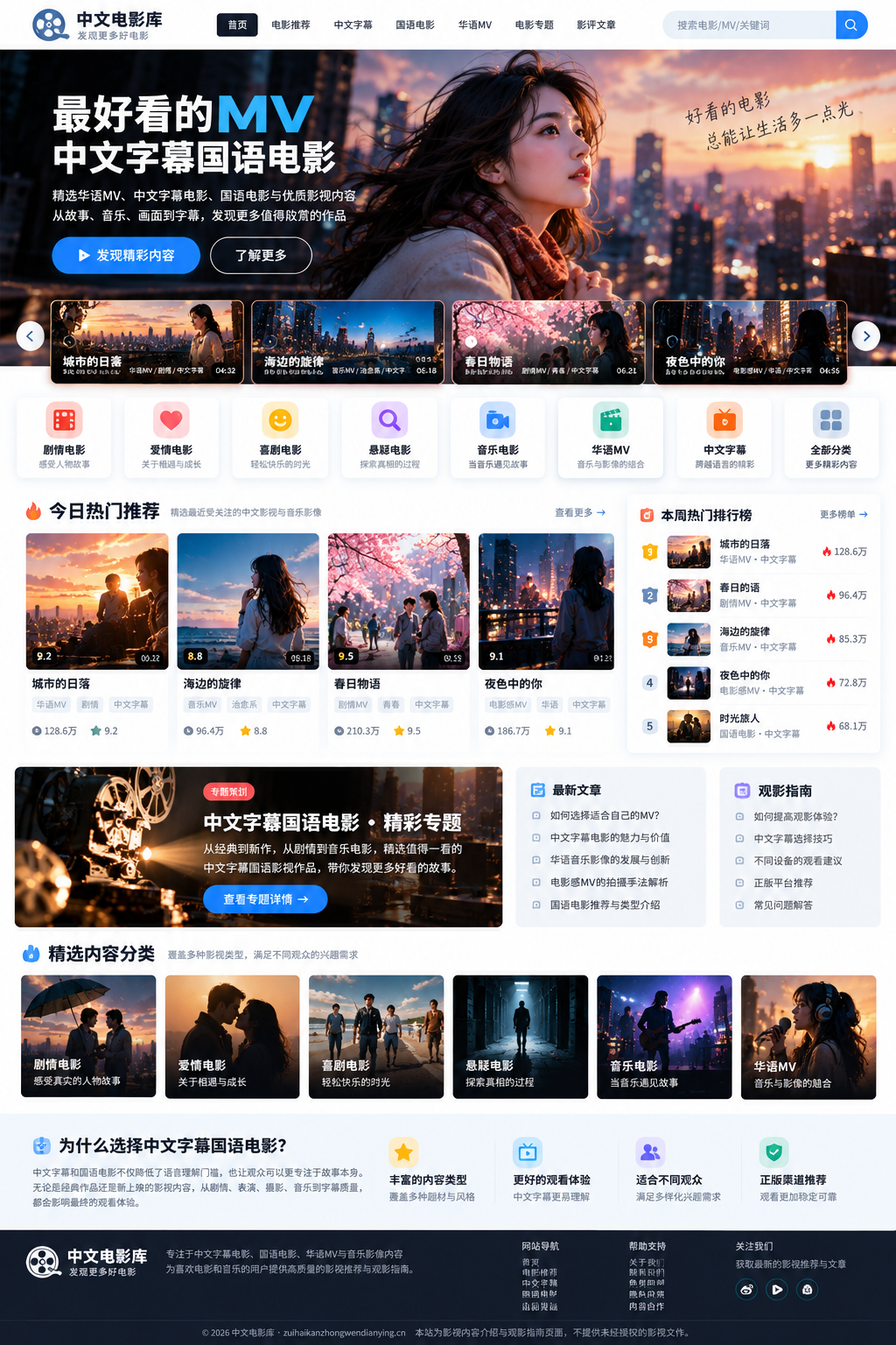 最好看的MV中文字幕国语电影内容推荐